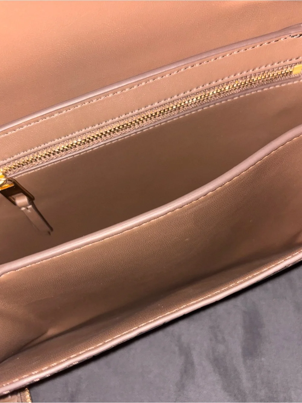 Tory Burch neutral brown Croc-Embossed Chain Shoulder Bag